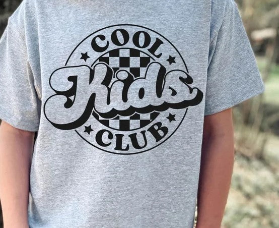 CUSTOM SCREEN PRINT SHIRT - COOL KIDS CLUB CIRCLE (KIDS)