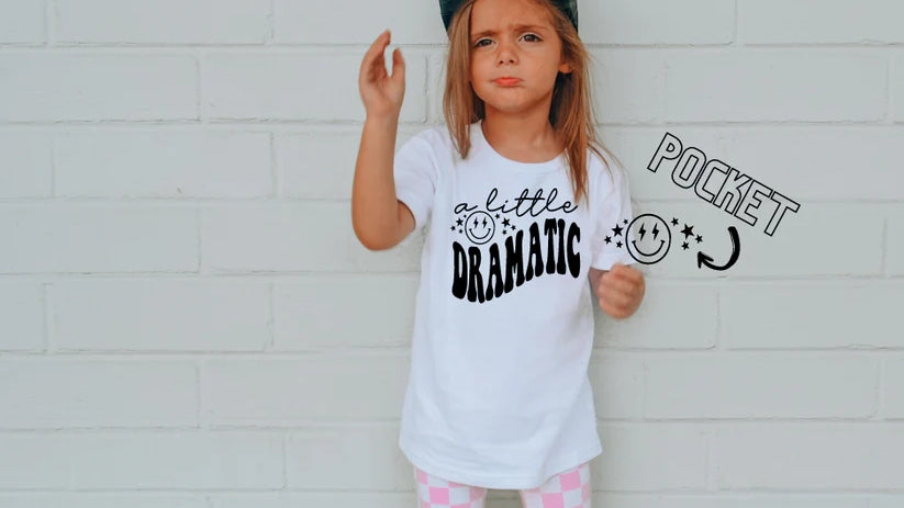 CUSTOM SCREEN PRINT SHIRT - A LITTLE DRAMATIC SMILEY (KIDS 2 PCS)