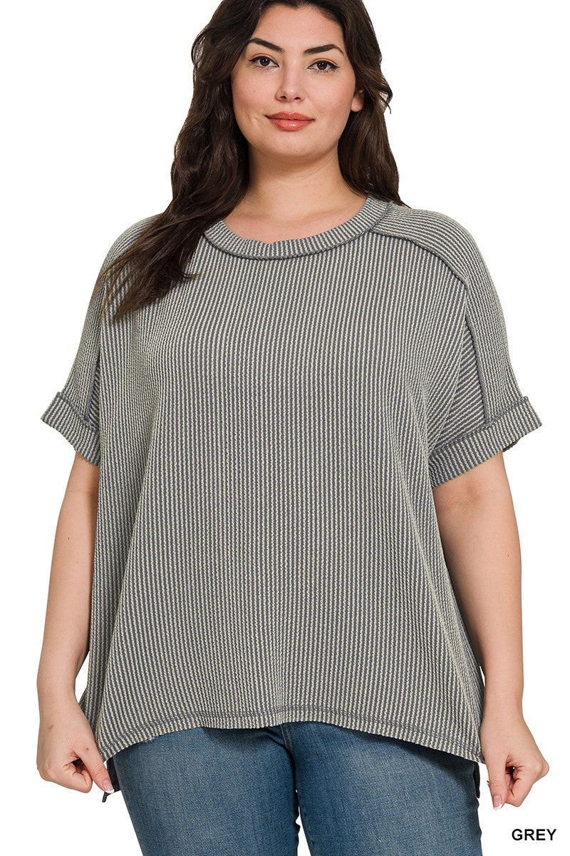 CORDED RIB CUFF SLEEVE