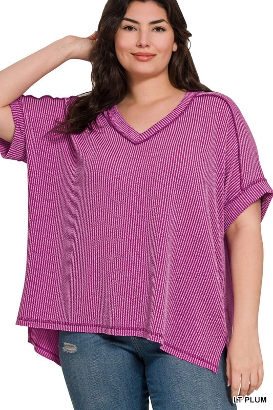 CORDED RIB SHORT SLEEVE