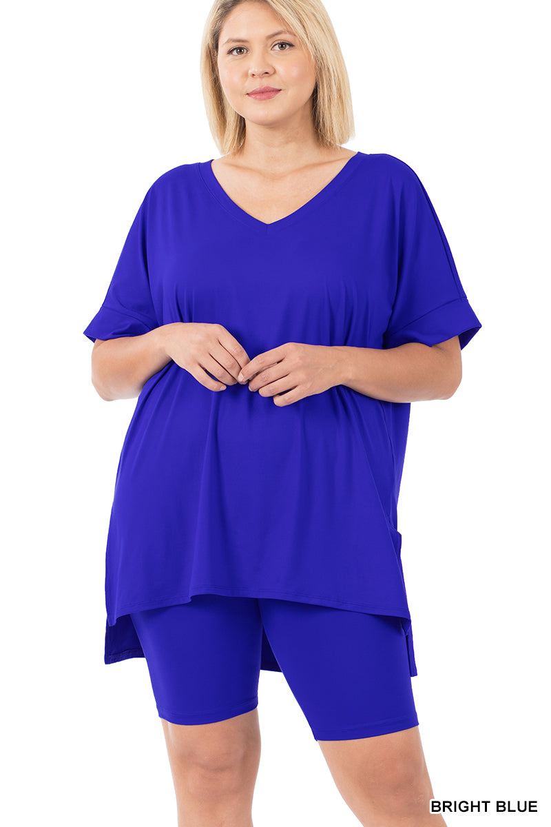 BRUSHED DTY MICROFIBER V-NECK SET