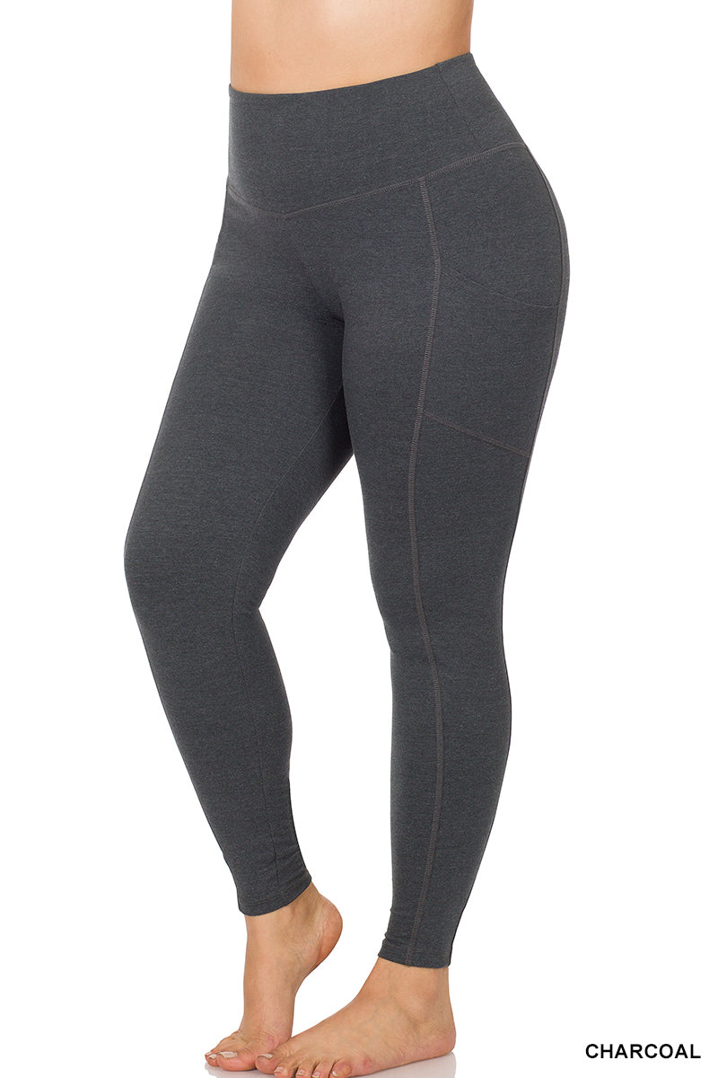 WIDE WAISTBAND POCKET LEGGINGS
